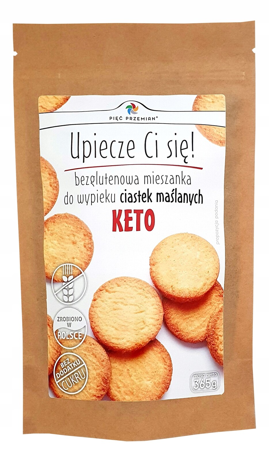 2x Směs na máslové bezlepkové sušenky Keto 365 g Pięć Przemian