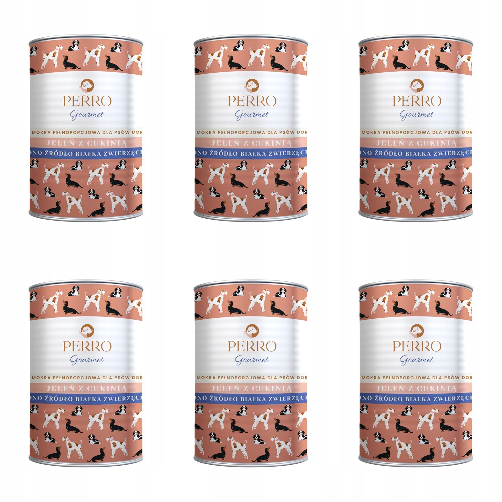 Perro Gourmet Vlhké krmivo pro dospělé psy Jelen s cuketou 12x400g Set