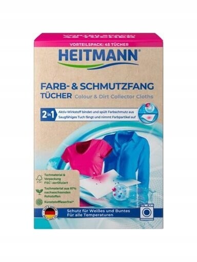3X Heitmann Ubrousky zachycující barvu a nečistoty 45 ks