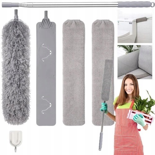 Teleskopická metla na prach 250 cm se 3 vyměnitelnými hroty XXL