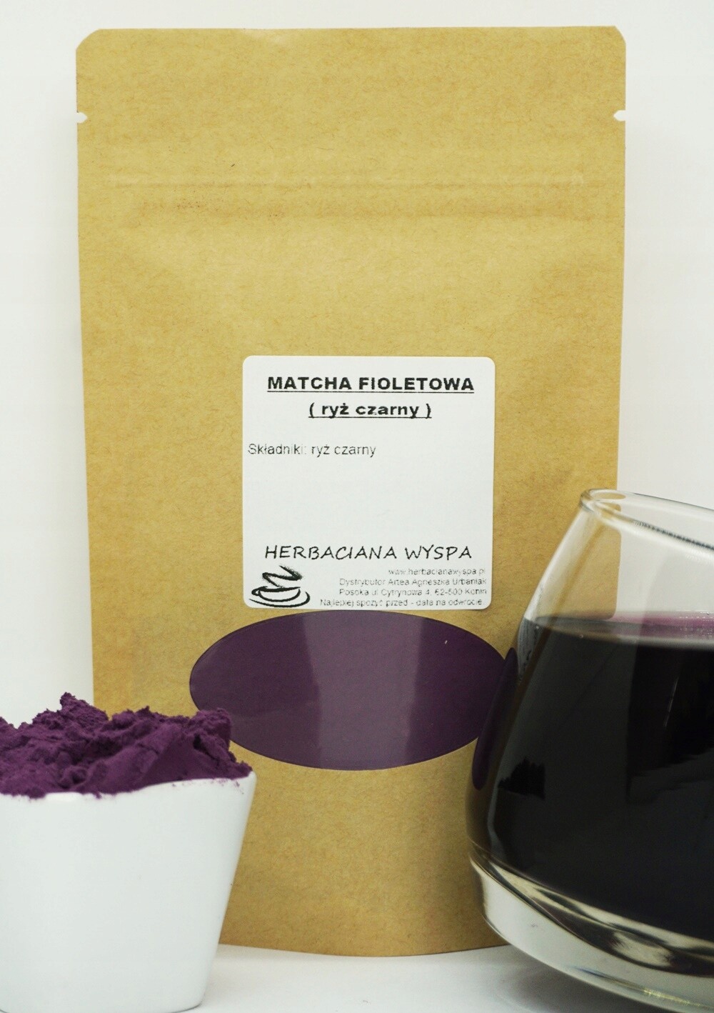 Fialová Matcha 500 g prášková černá rýže přírodní barvivo