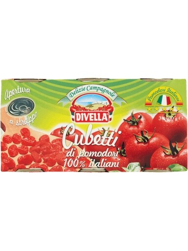 4 x Rajčata Cubetti di pomodori 3x400g Divella