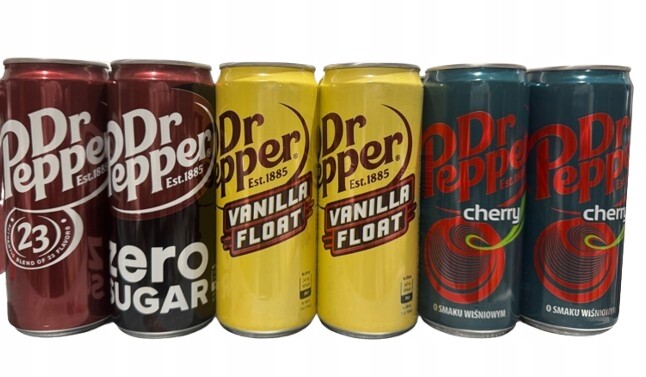Mix Dr. Pepper: 8xVanilla, 8xCherry, 4xZero, 4xClassic x24ks