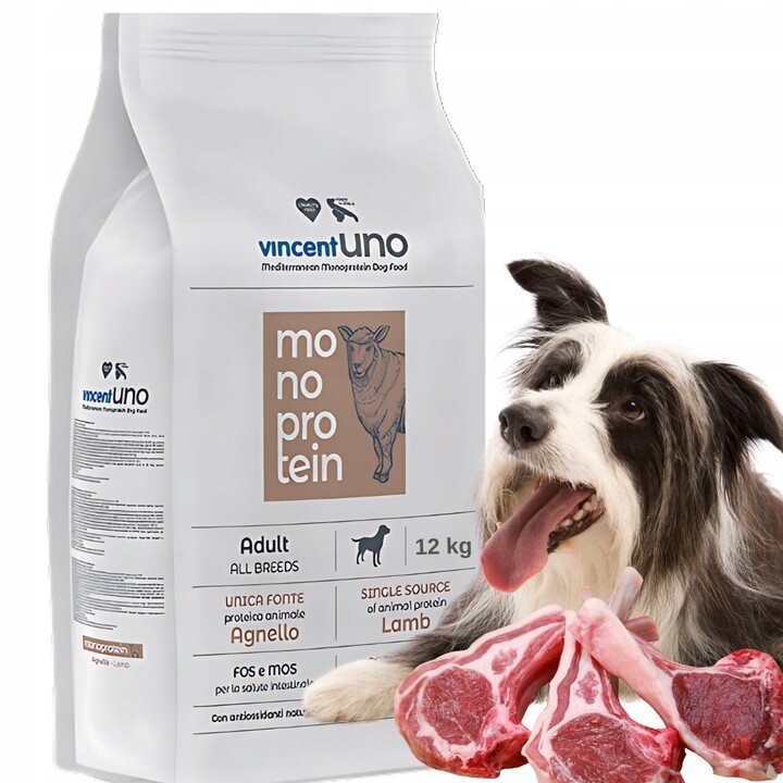 Suché Krmivo pro psa s potravinovou intolerancí a jehněčím masem Vincent 12 kg