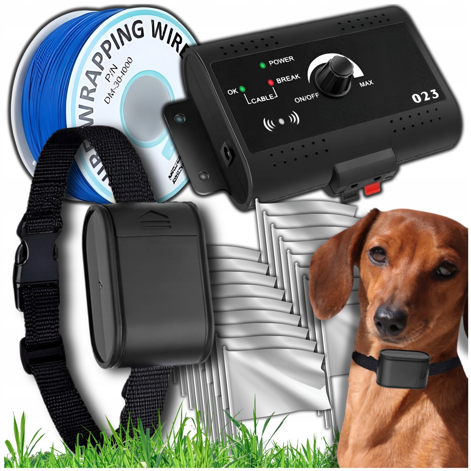 Elektrický obojek pro psa kočku pro malé i velké 12V psy, oplocení ohradník