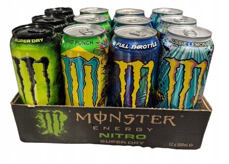Monster Mix: 3xSuperDry, 3xAussie, 3xFullThrottle, 3xRioPunch 12 ks