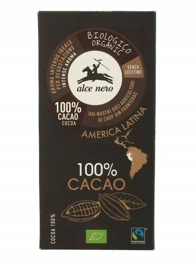 3x Alce Nero Tabulka hořká 100% kakao Bio 50 g