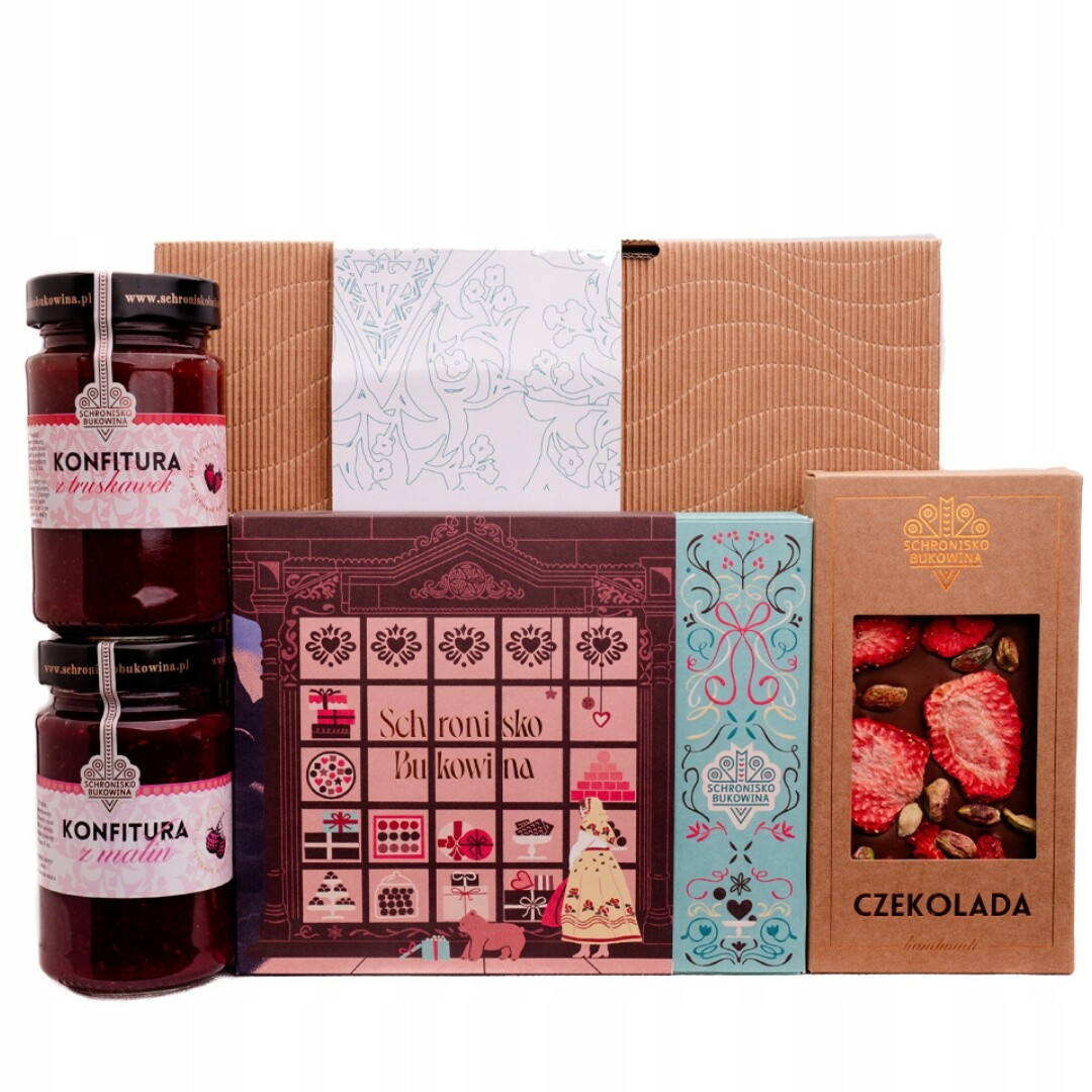 Sladký dárek pro babičku a dědečka Schronisko Bukowina zavařenina čokoláda