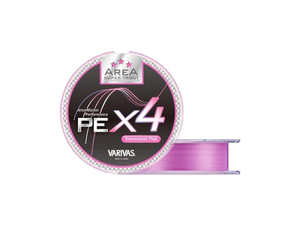 Varivas Šňůra Super Trout Area PE X4 Tournament Pink 75m - 0,064mm 2,04kg
