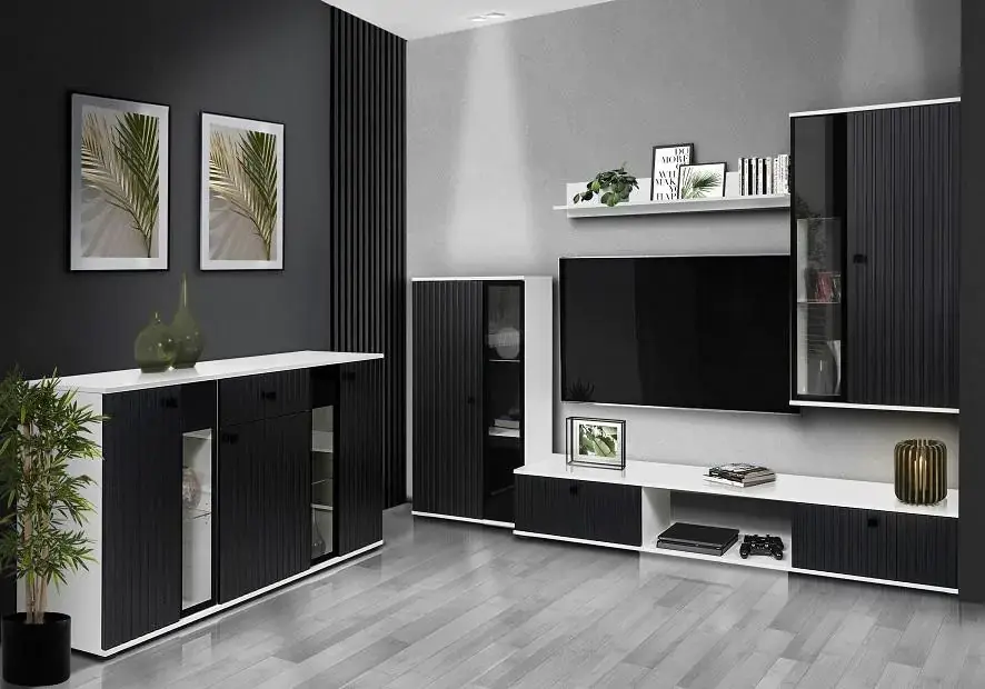 Casarredo Obývací stěna SALSA - černá/bílá