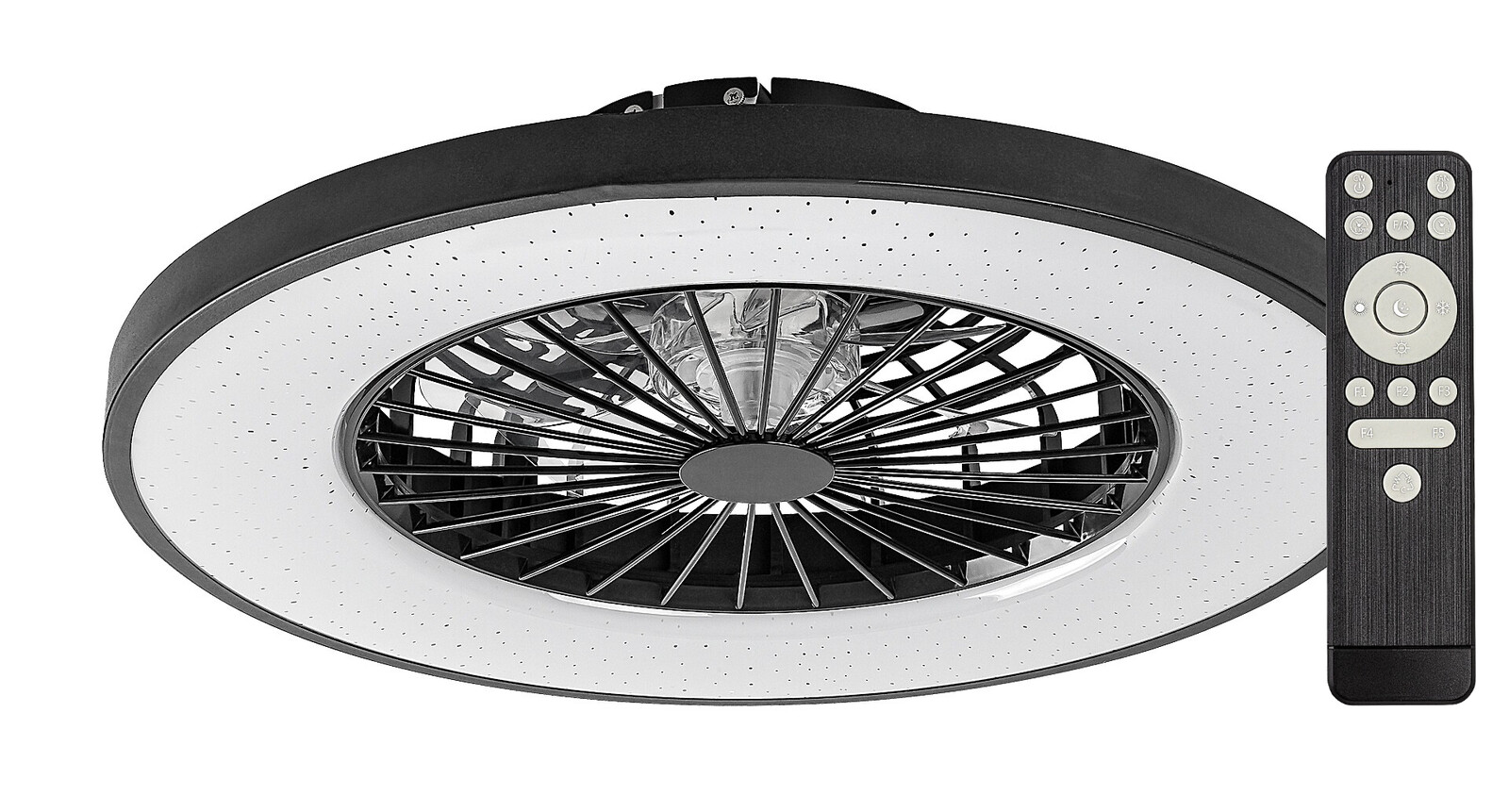 Rabalux Černé stropní LED svítidlo s ventilátorem Dalfon2 540mm 72W CCT s DO 71334