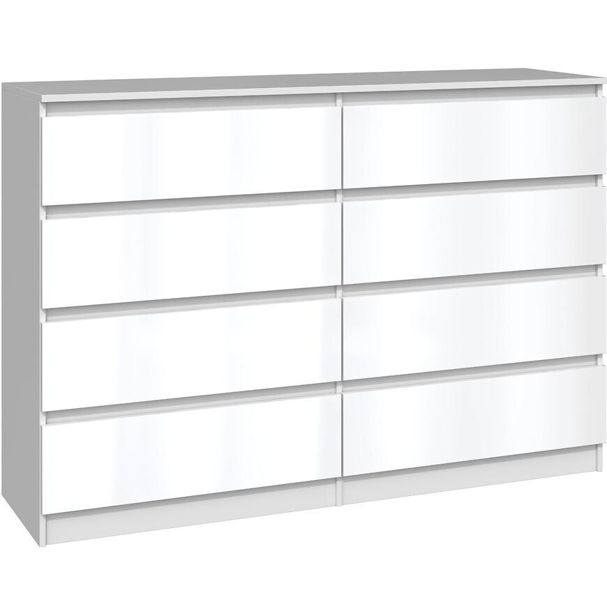 Komoda Malwa M8 140 Biely/Biely Lesk