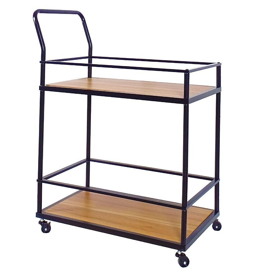 Kuchyňský vozík PD230206 dub temný/černá