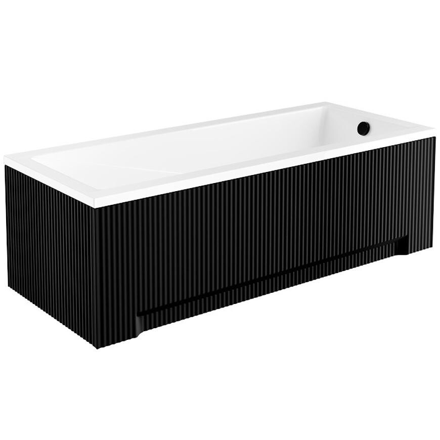 Krycí panel vany Uni Rýhovaný 150 černý mat