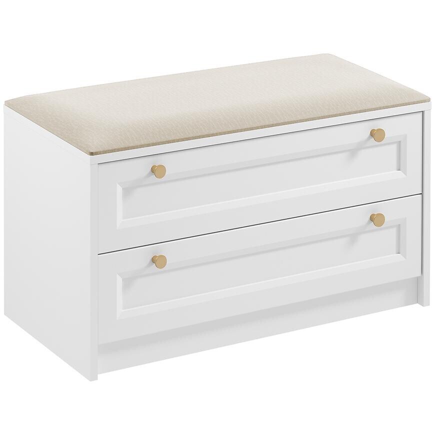 Lavička Rel LWK bílá sedák béžový