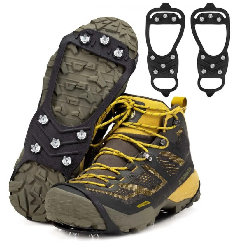 Protiskluzové návleky na boty Springos natahovací - černé-stříbrné,