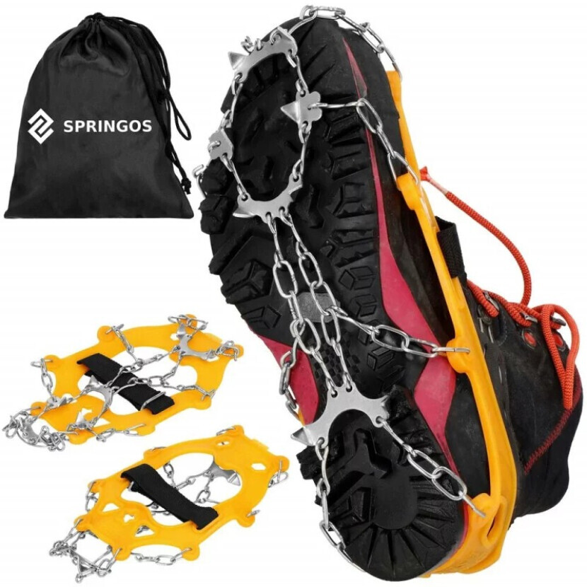 Protiskluzové návleky na boty Springos Tauris - žluté-stříbrné,