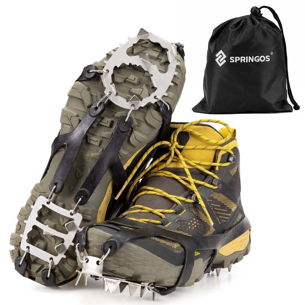 Protiskluzové návleky na boty Springos CS - černé-stříbrné,