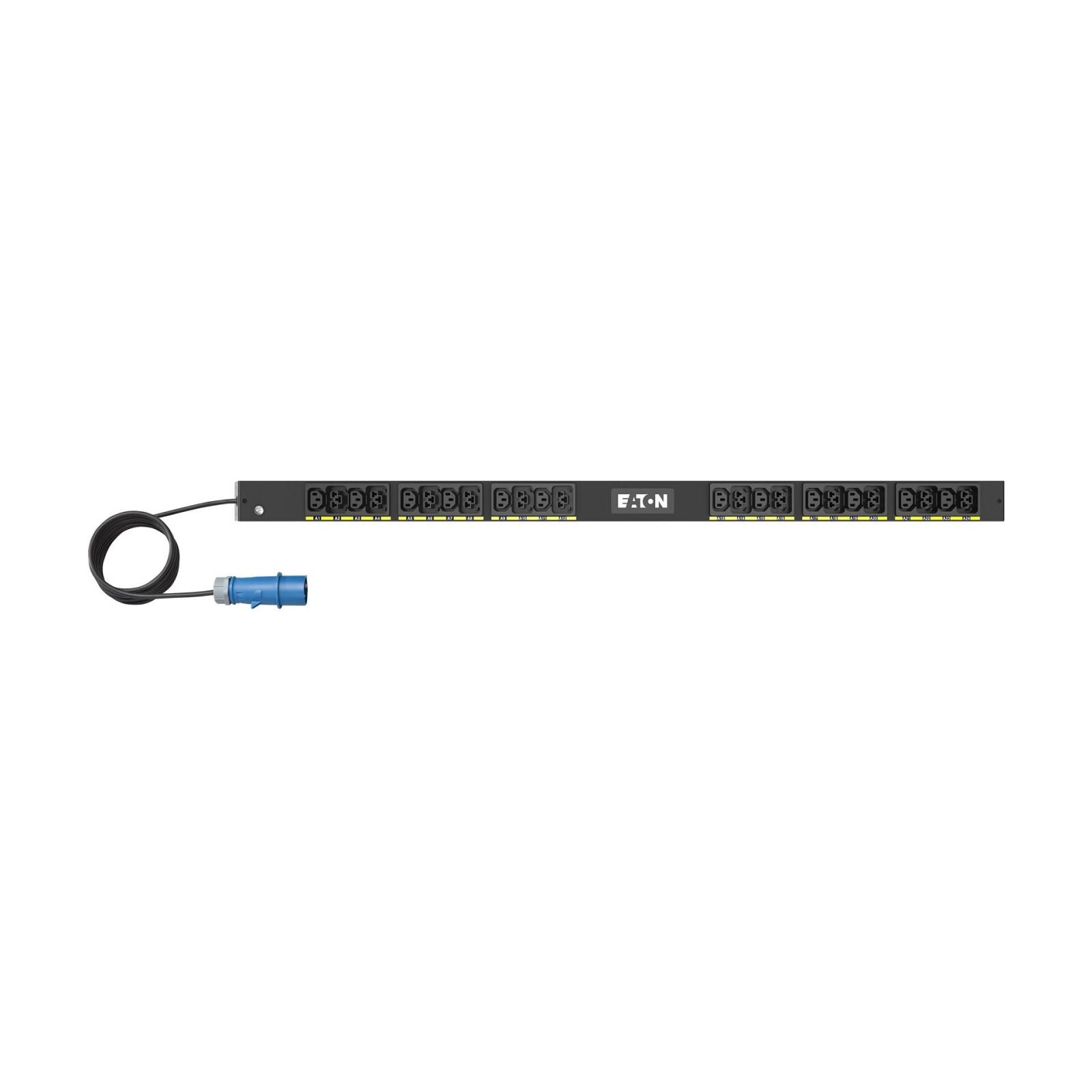 Eaton G4 Základní Rack PDU, 0U, 22, 5U, vstup IEC-60309, 3m kabel, 1ph, 3, 7kW, 16A, 200-240V, 24 zásuvek (12)C13, (12)C39