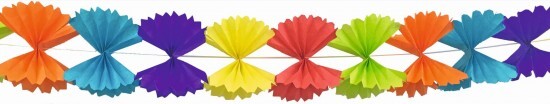 Anděl Papírová girlanda - skládaná barevná mašle - 3 m - 9219