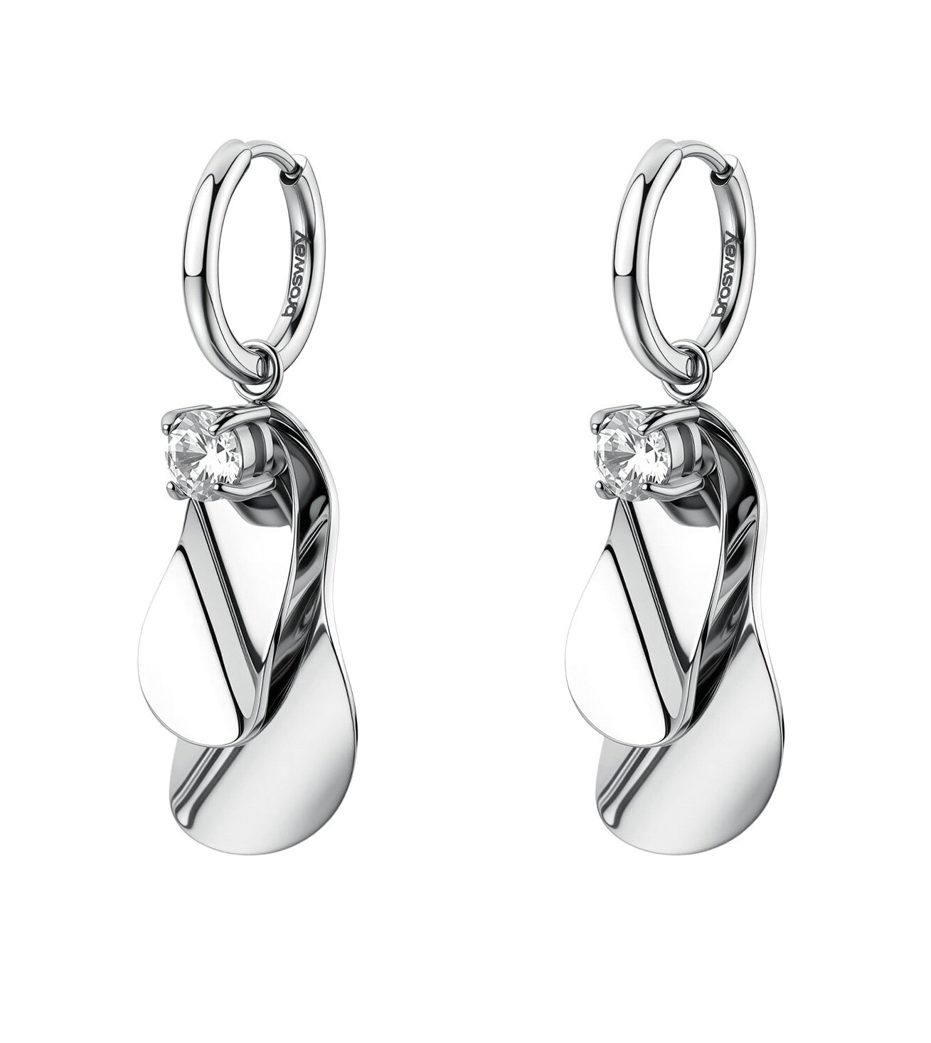 Brosway Moderní ocelové náušnice s krystalem 2v1 Bloom BOM21