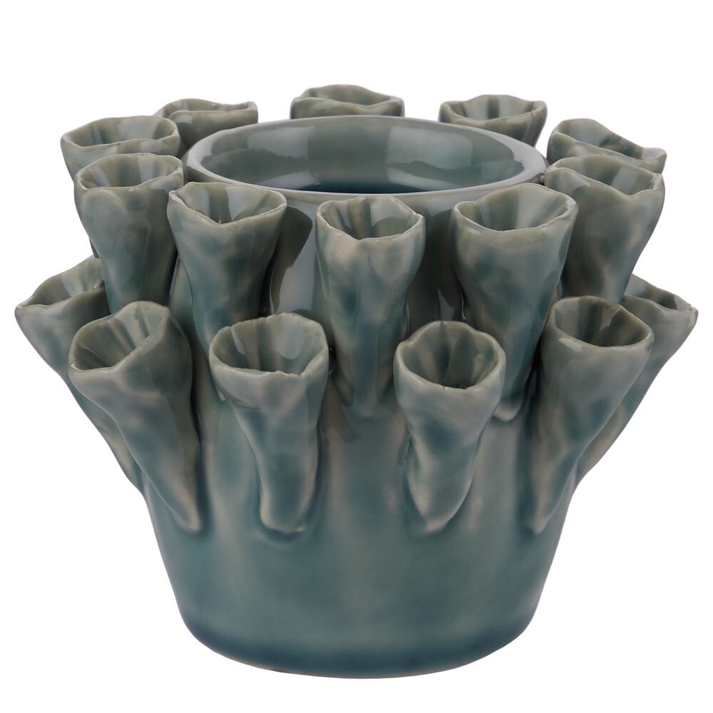 CORAL Svícen na čajovou svíčku - tyrkysová