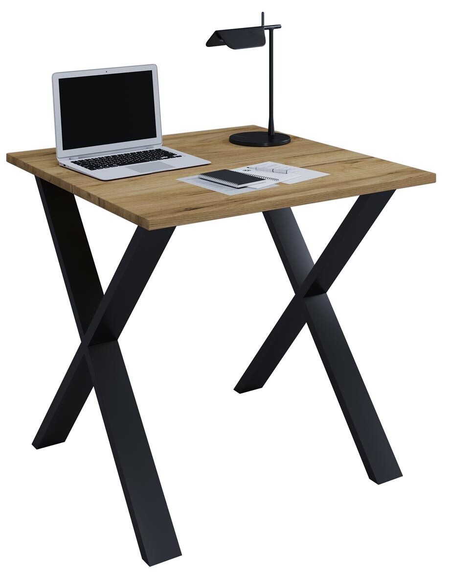 VCM Stůl Lona 80x80 X-nohy, dub medový