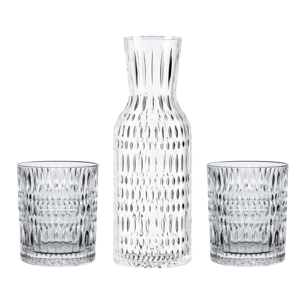 Sada sklenic a karafy na vodu ETHNO, sada 3 ks, čirá, sklo, Nachtmann