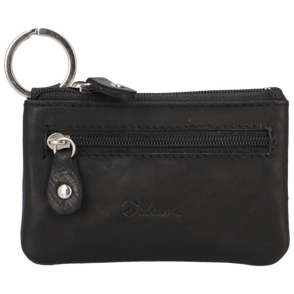 Kožená klíčenka Delami Ely, černá