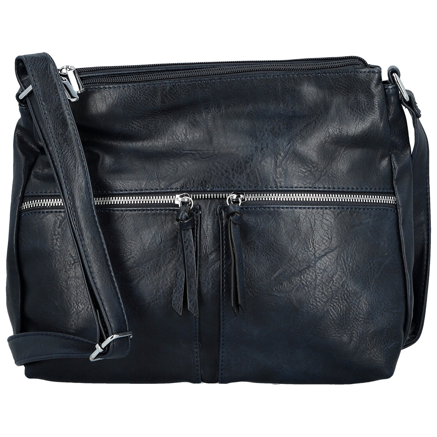 Módní dámská koženková crossbody kabelka Josefina, tmavě modrá