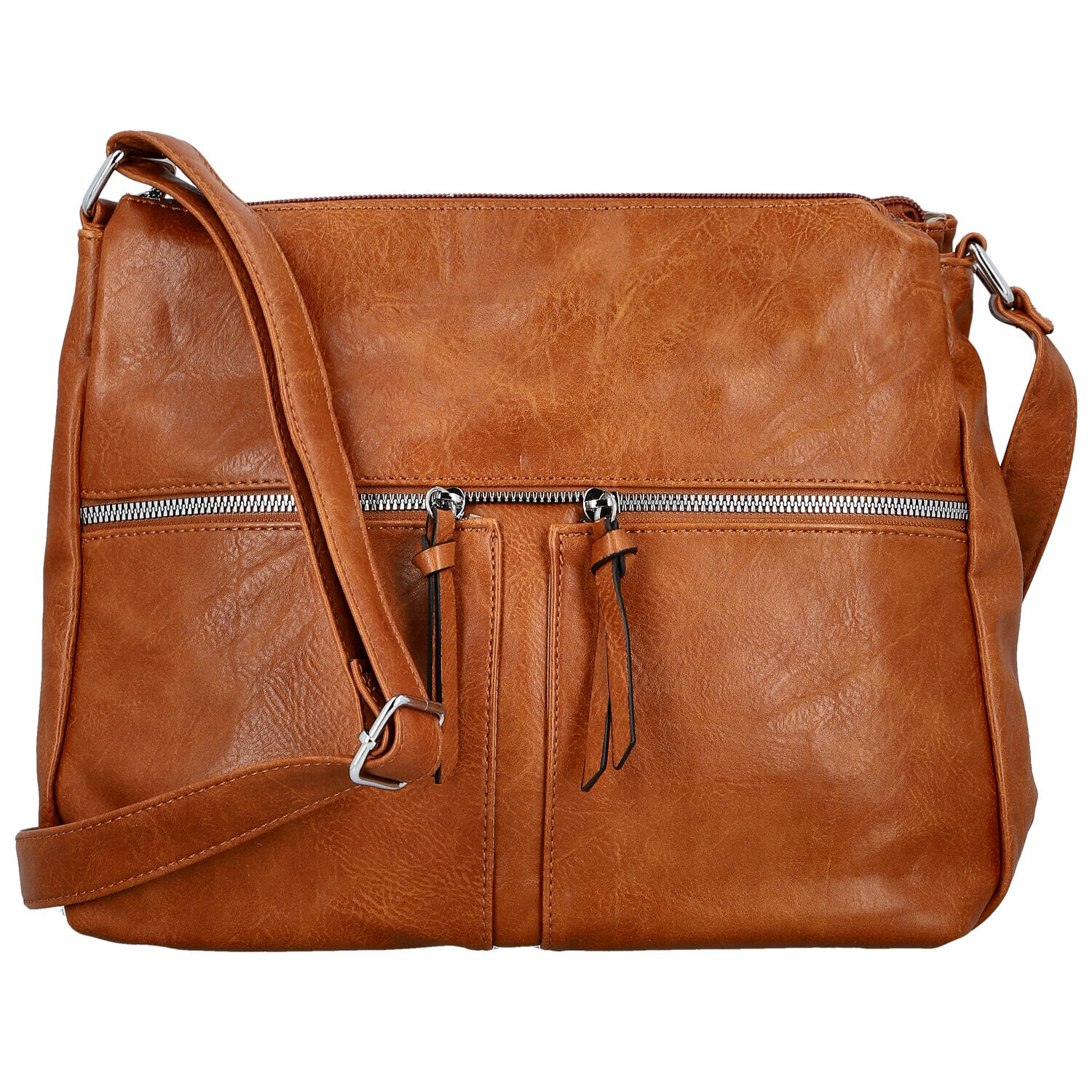 Módní dámská koženková crossbody kabelka Josefina, hnědá