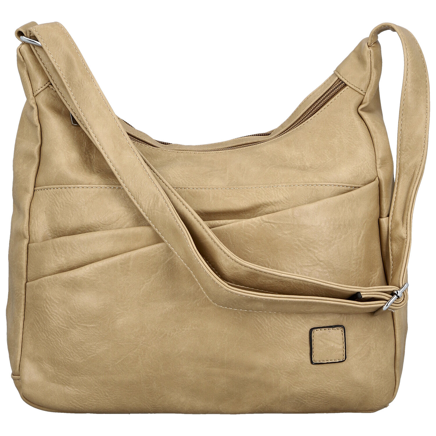 Stylová dámská koženková crossbody kabelka Gianni, béžová