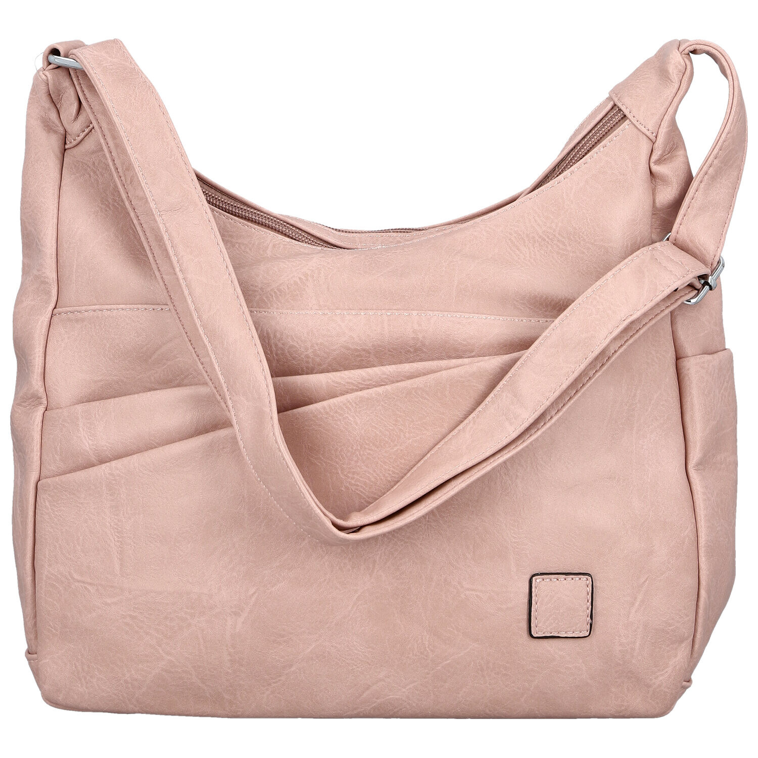 Stylová dámská koženková crossbody kabelka Gianni, světle růžová