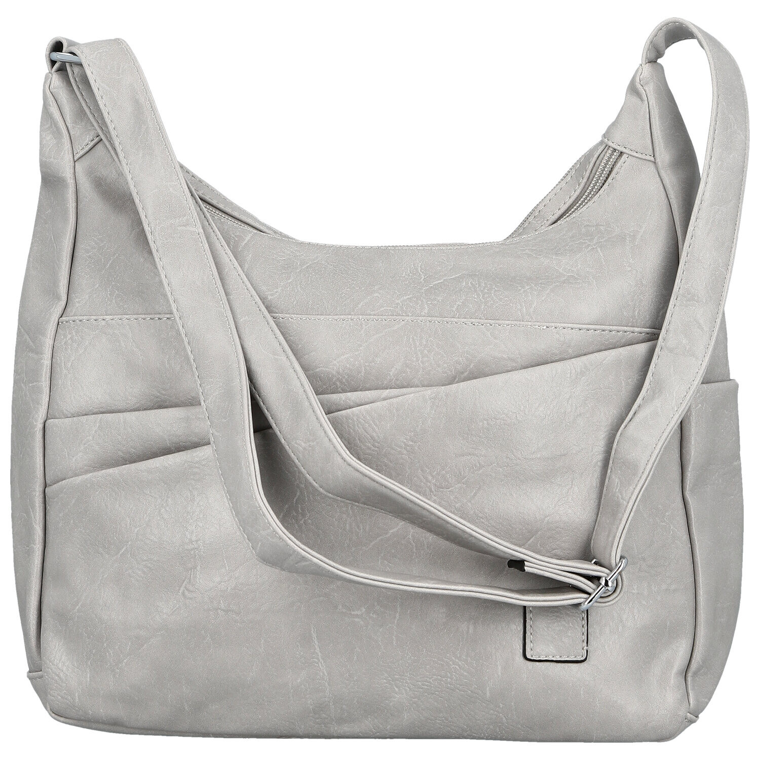 Stylová dámská koženková crossbody kabelka Gianni, světle šedá