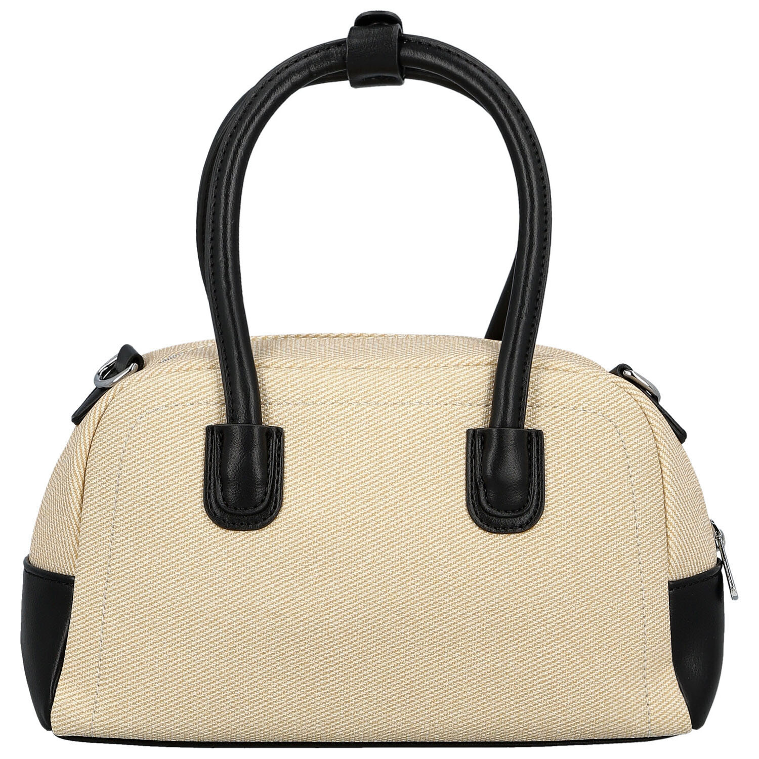 Módní dámská koženková kabelka do ruky Leora, krémová-černá