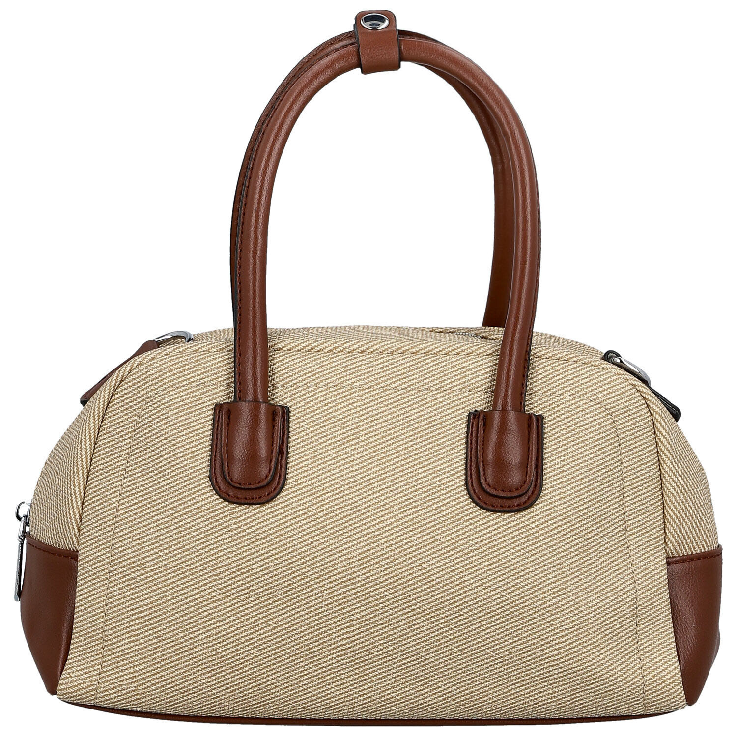 Módní dámská koženková kabelka do ruky Leora, béžová-hnědá