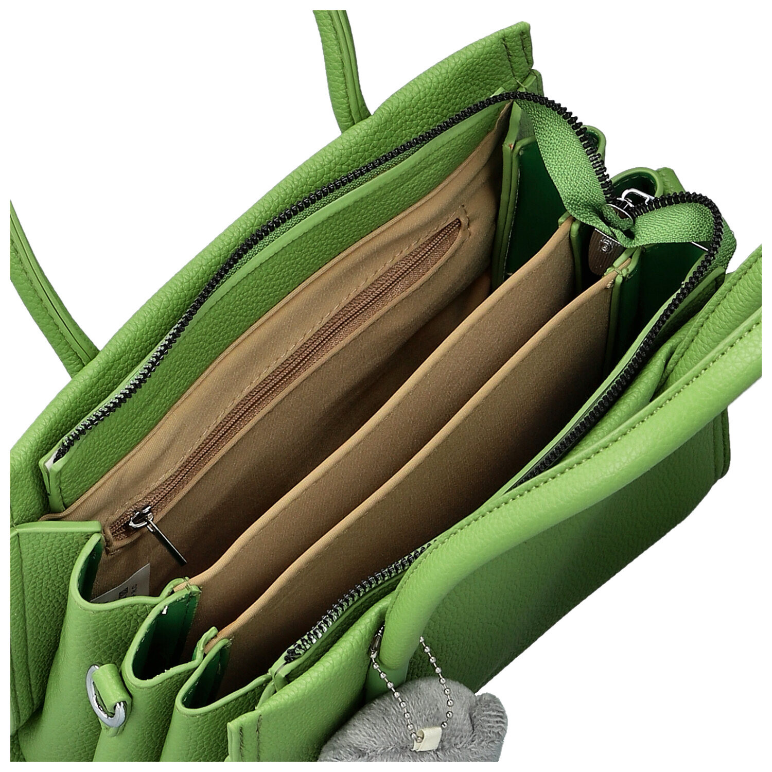 Módní dámská koženková kabelka do ruky Armin, zelená