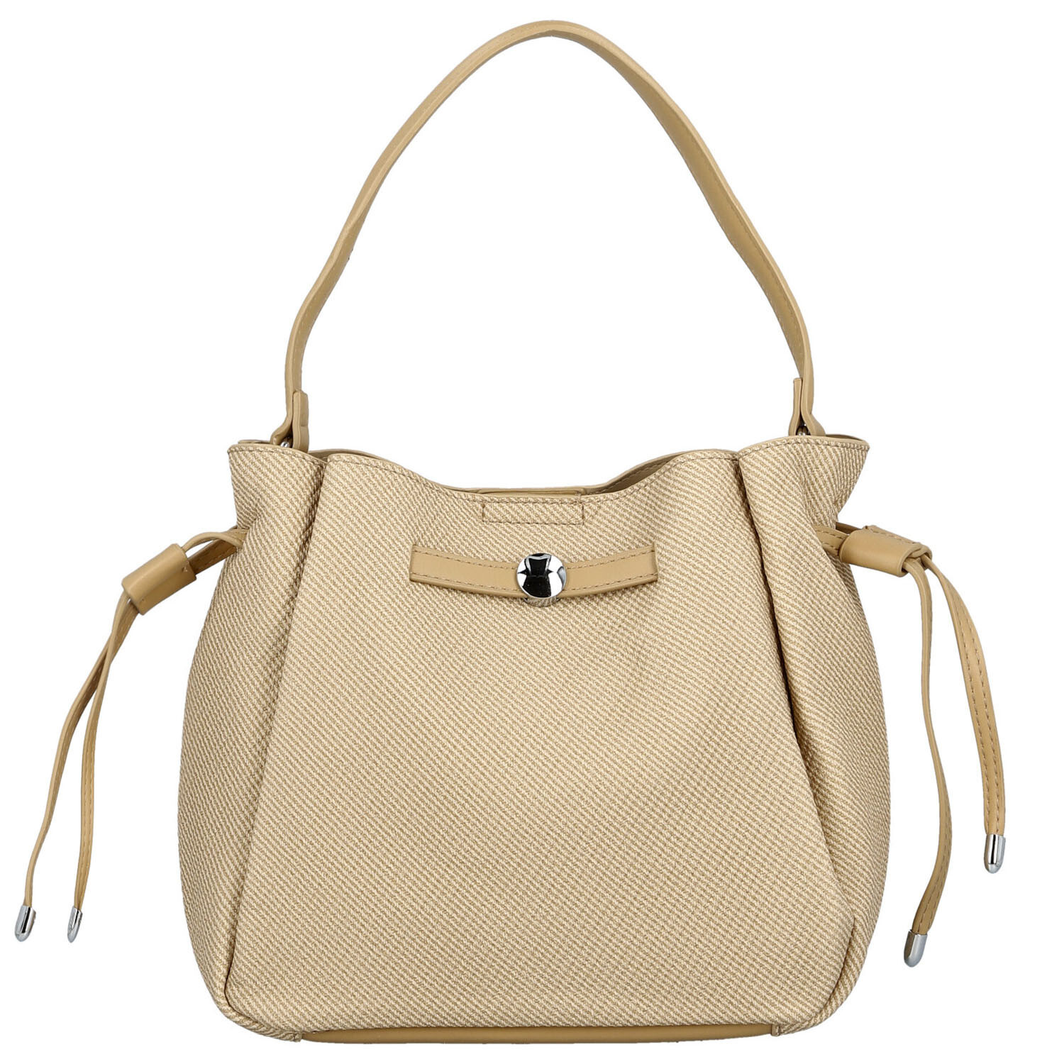 Módní dámská koženková kabelka na rameno Aminta, béžová