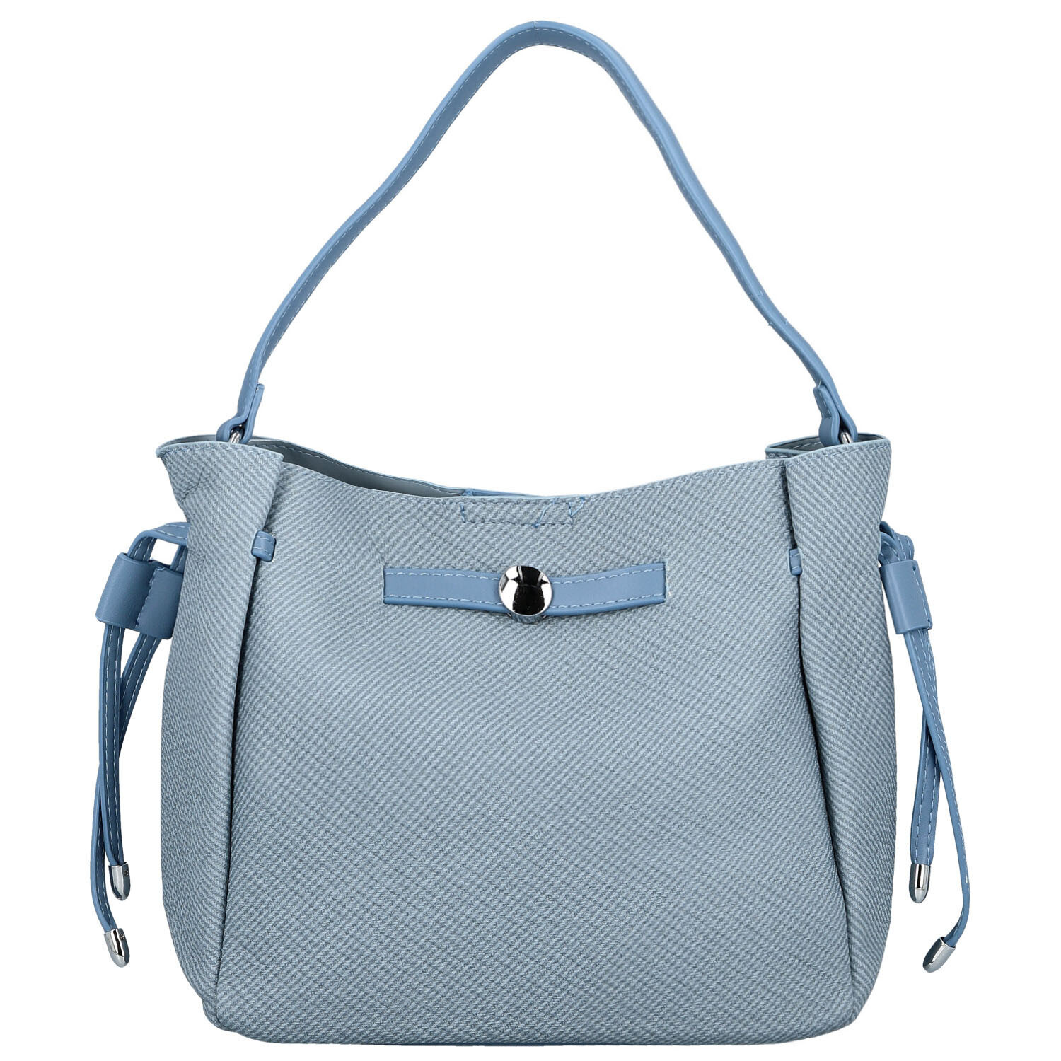 Módní dámská koženková kabelka na rameno Aminta, džínově modrá