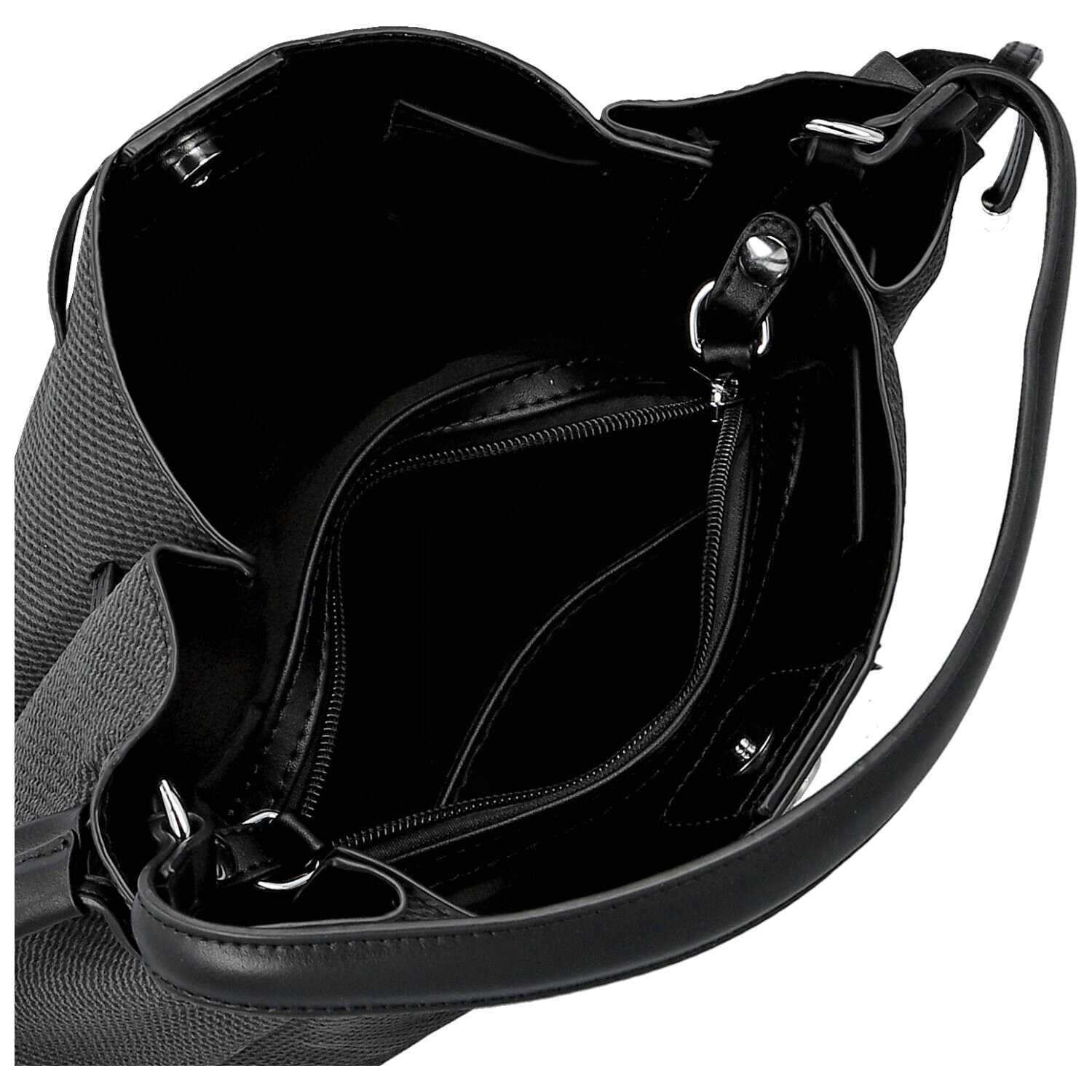 Módní dámská koženková kabelka na rameno Aminta, černá