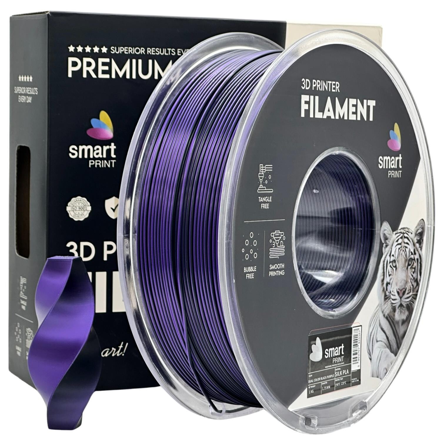 Silk PLA Dual Color black purple | Smart Print