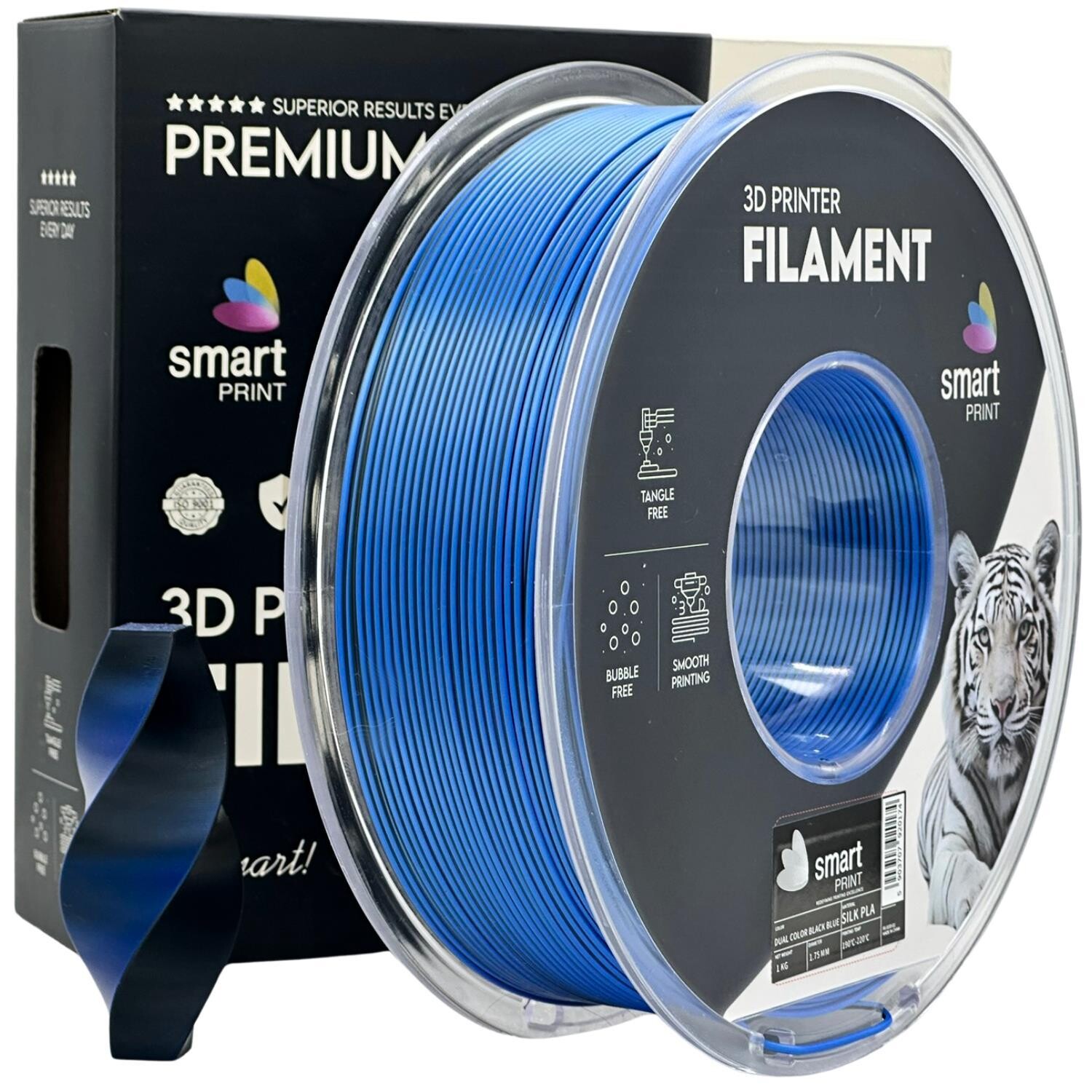 Silk PLA Dual Color black blue | Smart Print