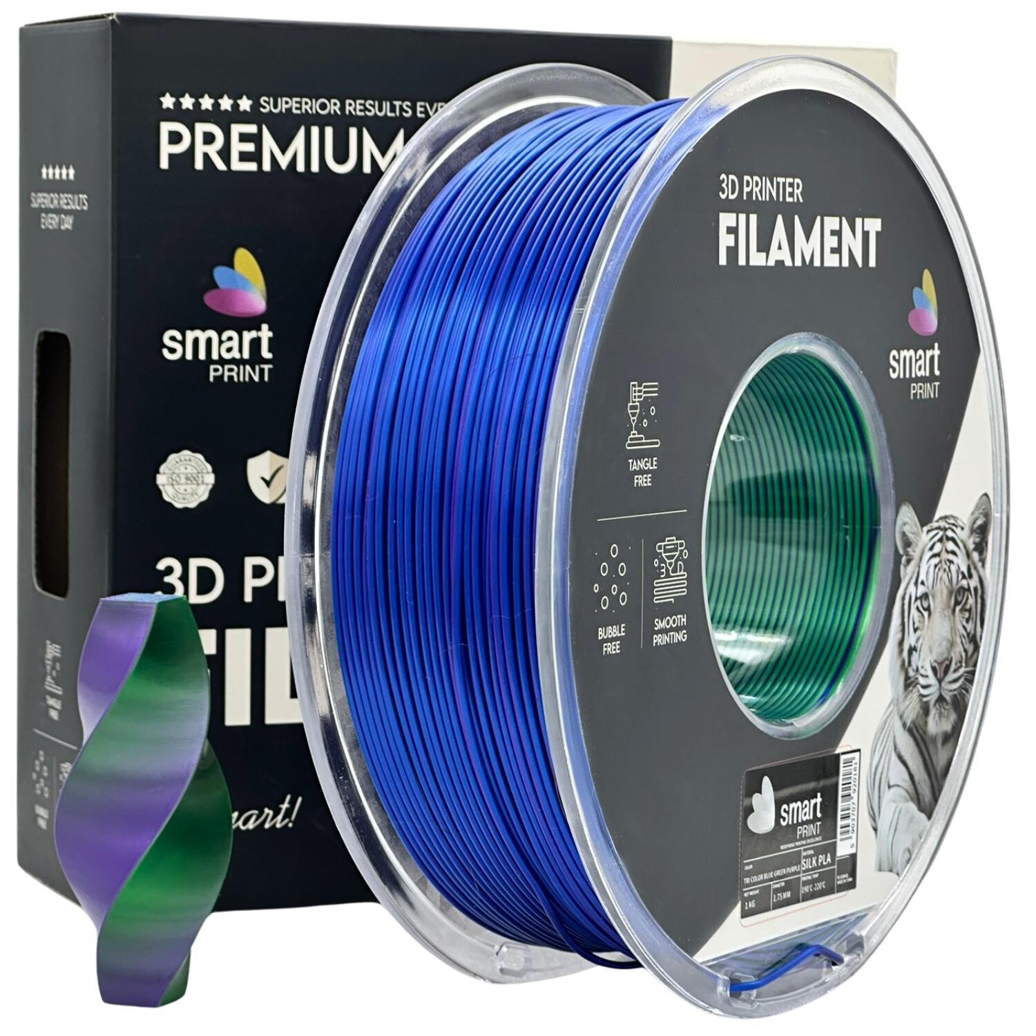 Silk PLA Tri Color blue green purple | Smart Print