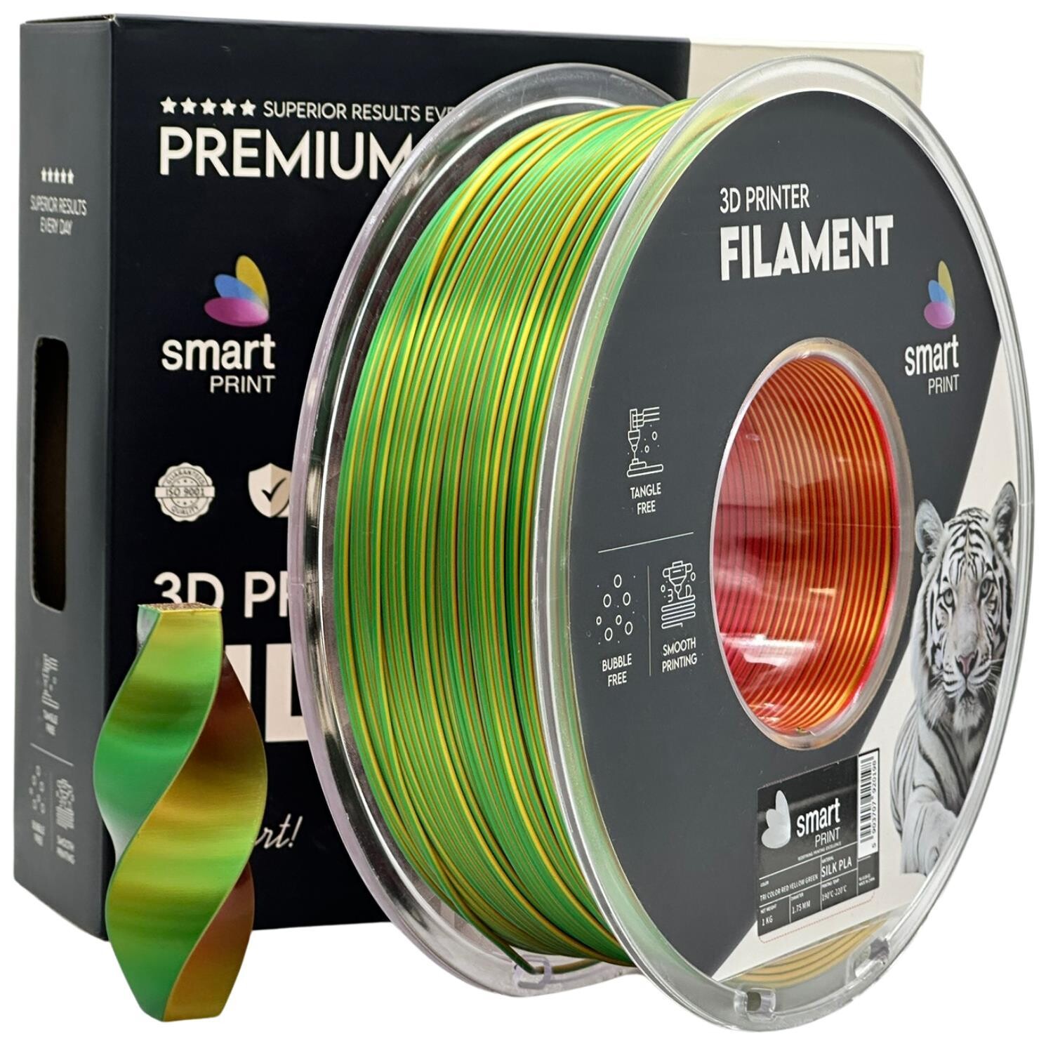 Silk PLA Tri Color red yellow green | Smart Print