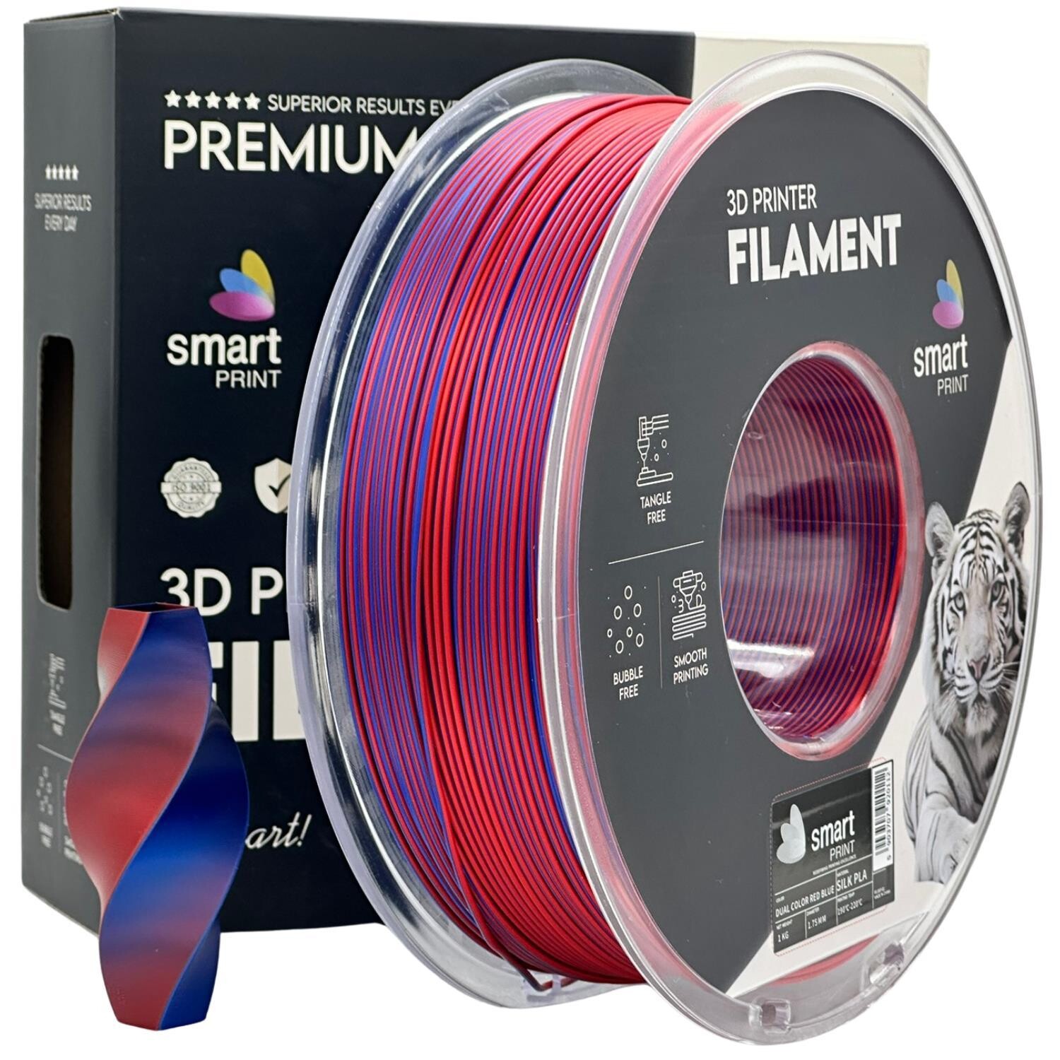 Silk PLA Dual Color red blue | Smart Print