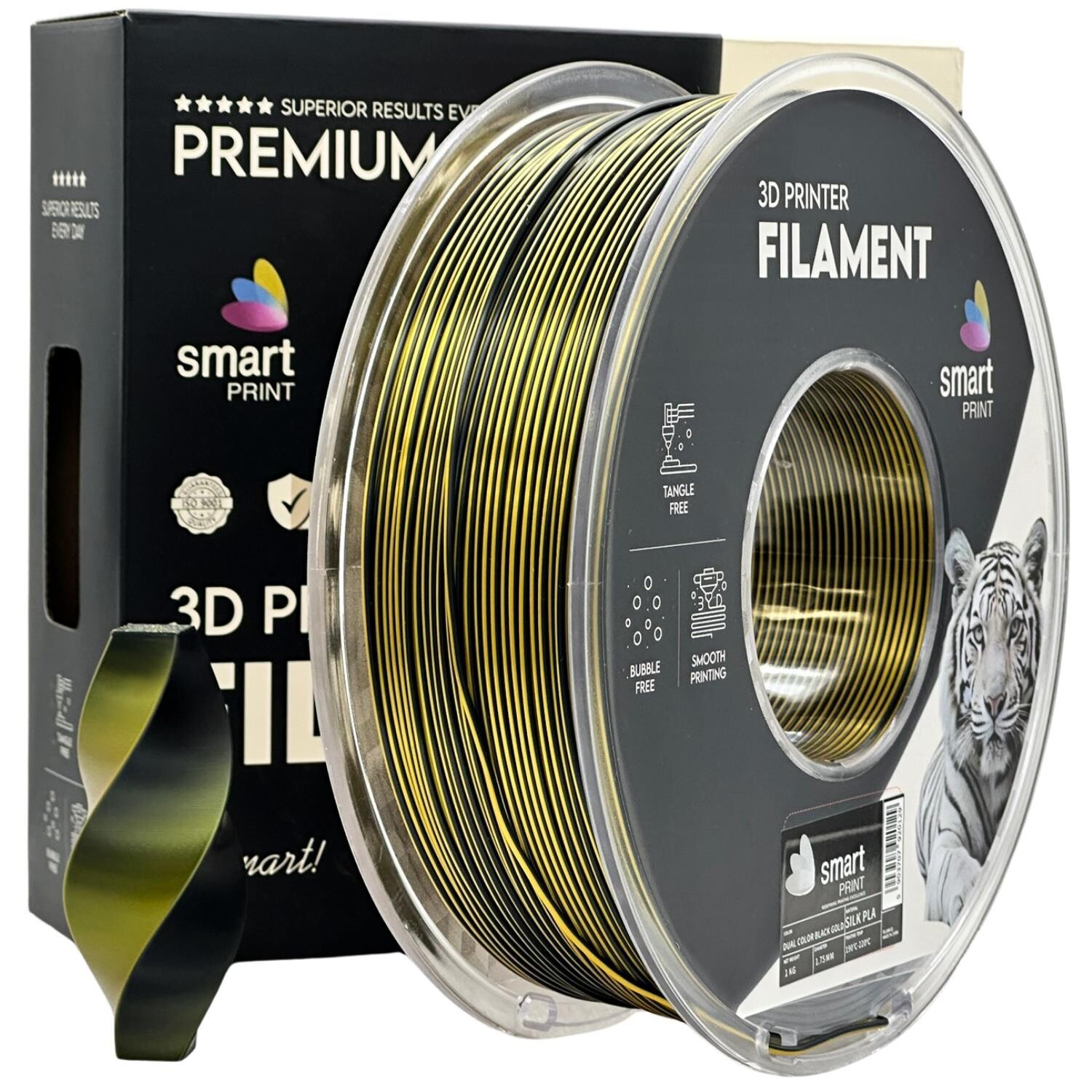 Silk PLA Dual Color black gold | Smart Print