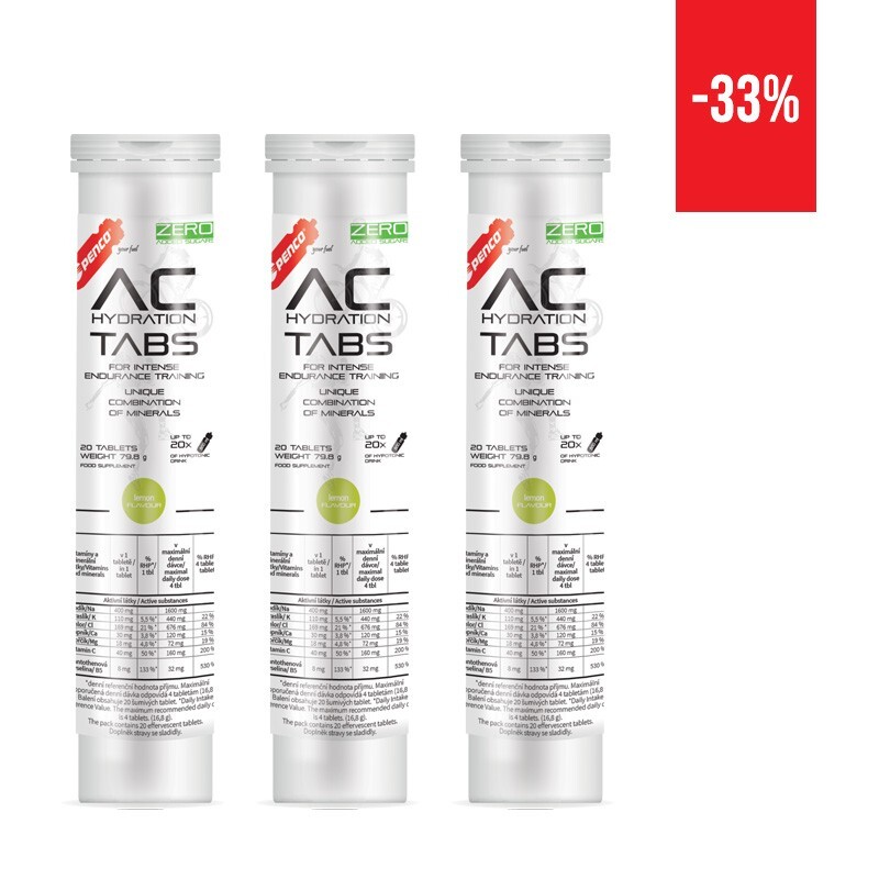 PENCO Rozpustné tablety s elektrolyty  AC HYDRATION TABS 2+1  Citron