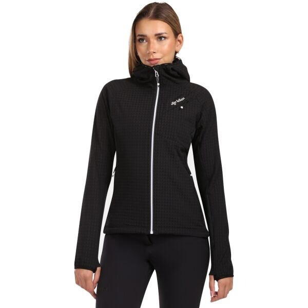 KILPI FRENSIS Dámská fleecová mikina s kapucí, černá, velikost