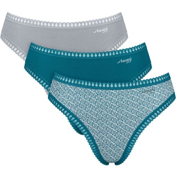 SLOGGI GO CRUSH HIGH LEG C3P Dámské kalhotky, šedá, velikost