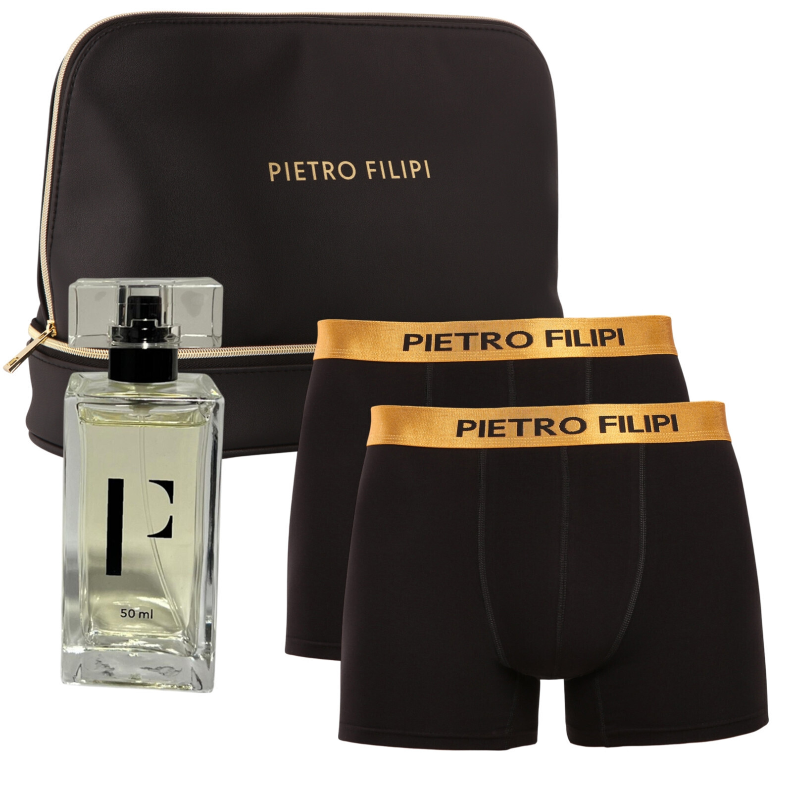 Pánská dárková kosmetická taštička 2PACK boxerky s parfémem Pietro Filipi (4PJTBKP1) M, trenky / trenýrky